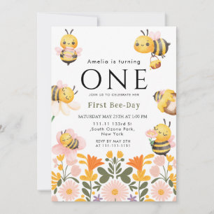 Convites Flor Silvestre Rústica Boho Primeiro Dia da Abelha