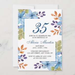Convites Flora Azul Chic Greenerescência A Qualquer Idade A