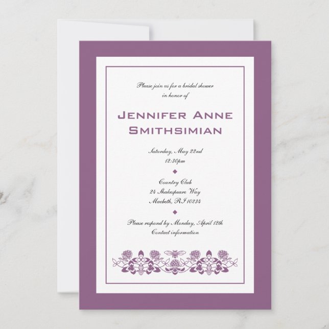 Convites Flora Bee Chá de panela (Frente)