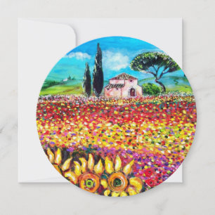 Convites FLORA NA TOSCANA/ Campos, Papoulas e Girassóis