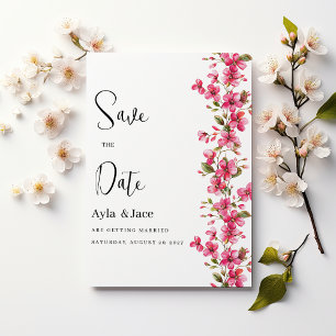 Convites Flora rosa clara da aquarela floração Salva a data