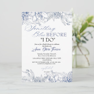 Convites Flora Something Blue Before I DO Bridal Shower