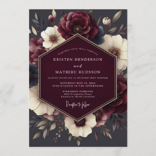 Convites Flora Tenebrosa Claret Casamento
