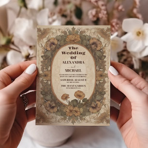 Convites Flora Vintage Art Nouveau Wedding