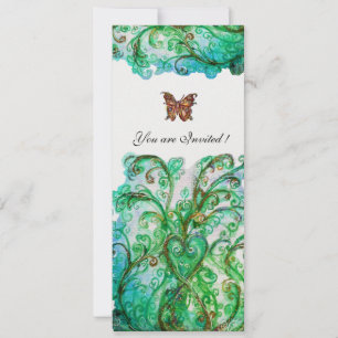 Convites FLORAIS CAPRICHOSOS Azul Verde Floral Pérola Branc