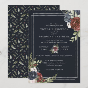 Convites Florais Congelados Casamento Botânico de Inverno
