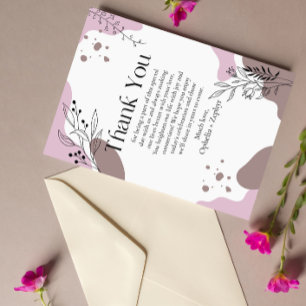 Convites florais cor-de-rosa 50º casamento Obrigado