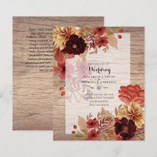 Convites Florais De Casamento - Dusky