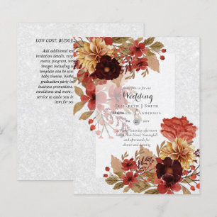 Convites Florais De Casamento - Dusky