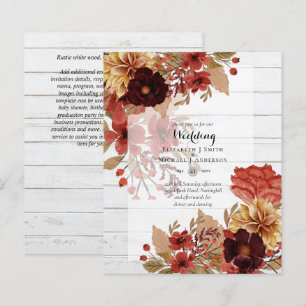 Convites Florais De Casamento - Dusky