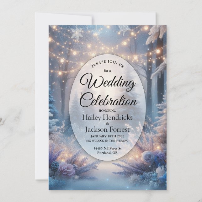 Convites Florais de inverno no Casamento de Pinus Foscos (Frente)