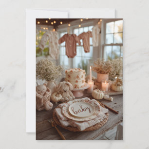 Convites Florais de outono, borrifo de bebê, Rosa poeirento