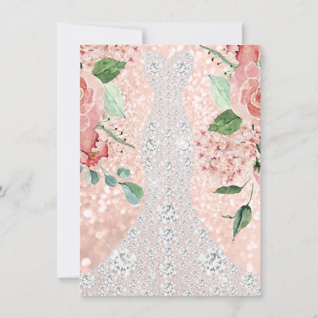 Convites Florais de Rosa de Rosa de embutido VIP com dissip (Verso)
