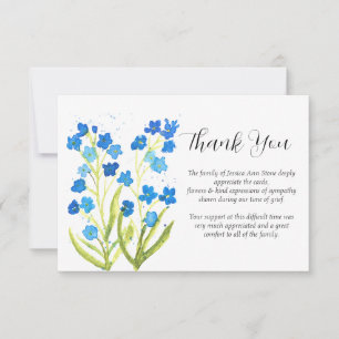Convites Florais de simpatia Forget Me Not Funeral Obrigado