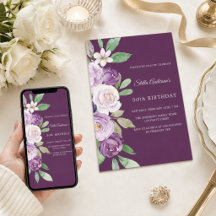 Florais de violeta roxa de aniversário