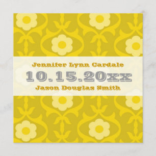 Convites florais do casamento da mostarda amarela