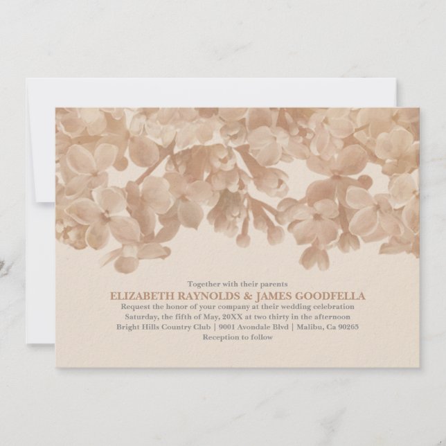 Convites florais do casamento de Brown (Frente)