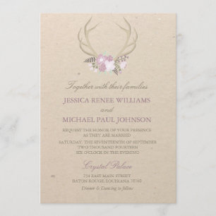 Convites florais do casamento do Antler