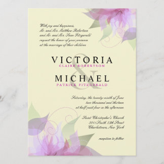 Convites florais do casamento do marfim formal da