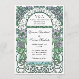 Convites florais do casamento do vintage de