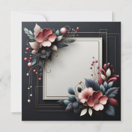 Convites Florais Elegantes com Tema Escuro