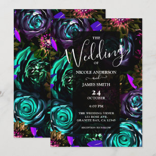 Convites Florais Ousados Glam Florais Flores Casamento Somb