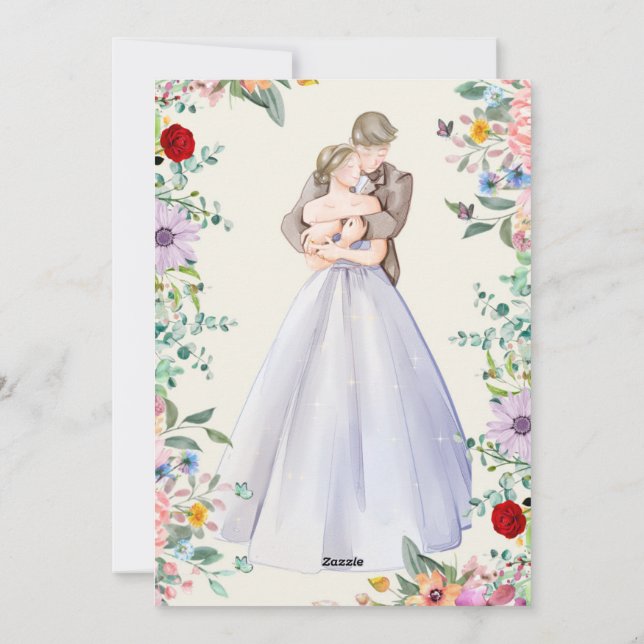 Convites Florais para Casamento Designs Elegantes (Verso)