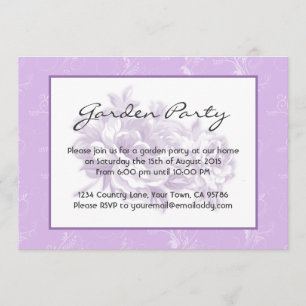 Convites Florais Roxos para Festas de Jardim