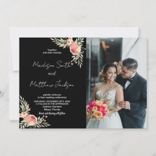 Convites Florais sobre Convocações para Casamento de Tema N