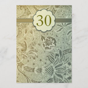 convites florais verdes para 30º aniversário de ca