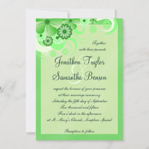 Convites florais verdes Pastel claros do casamento