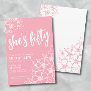 Convites Floral 50.ª Festa de aniversário