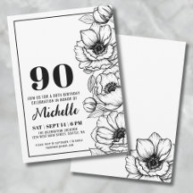 Floral 90 Birthday