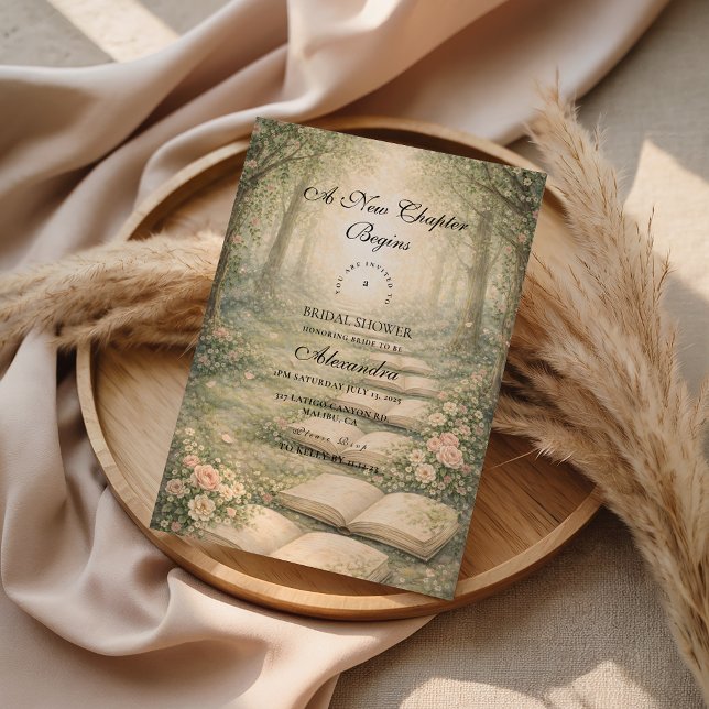 Convites Floral A New Chapter Bridal Shower (Criador carregado)