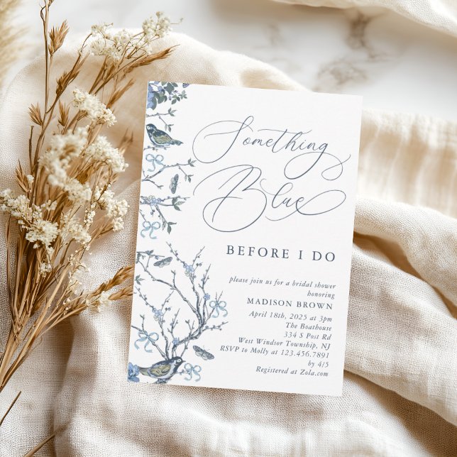 Convites Floral Algo Azul Antes que eu faça Chá de panela (Criador carregado)