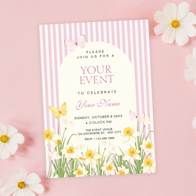 Convites Floral amarelo rosa (Criador carregado)