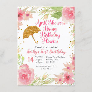 Convites Floral April Chás Trazem Flores de Aniversário
