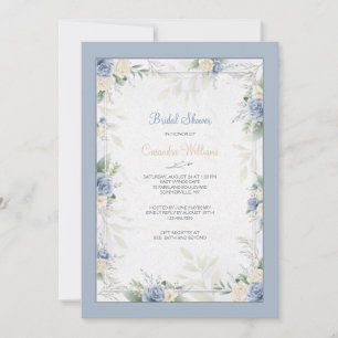 Convites Floral Aquarela Azul