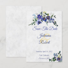 Floral aquarela azul e amarelo 