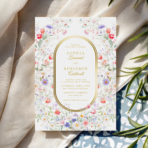 Convites Floral Aquarela Flores Vibrantes Casamento Elegant