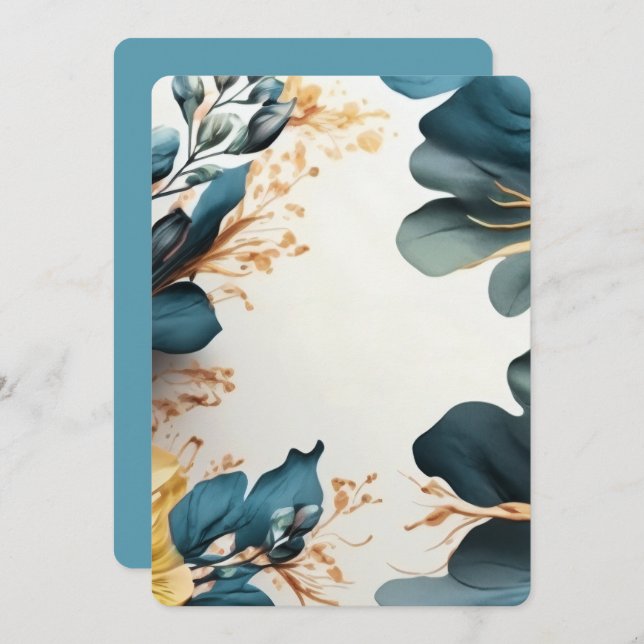 Convites Floral aquarela linda (Frente/Verso)