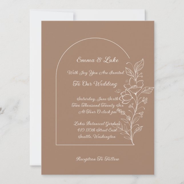 Convites Floral Arch Wedding Invitation (Frente)