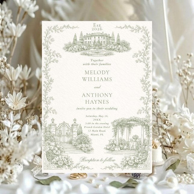 Convites Floral Art Nouveau–Inspired Wedding Stationery Inv (Criador carregado)