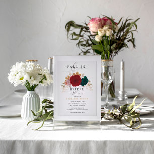 Convites Floral Autumanal Cai No Chá de panela De Amor