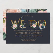 floral azul azul de meia-noite nós fazemos casamen