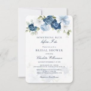 Convites Floral Azul Dusty Antes Que Eu Faça Chá de panela