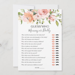 Convites Floral Baby Bingo/Adivinha quem Chá de fraldas jo