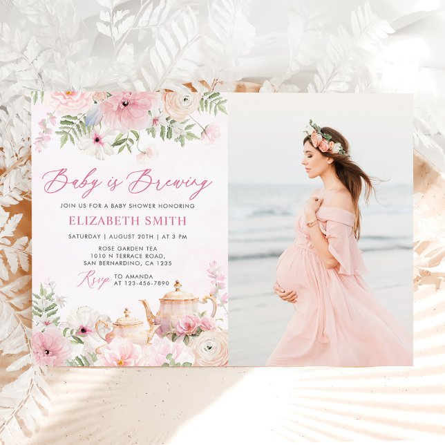 Convites Floral Baby está criando a foto do Chá de fraldas  (Criador carregado)