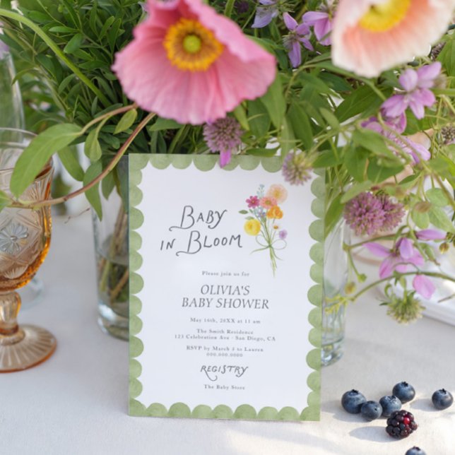 Convites Floral Baby in Bloom Baby Shower (Criador carregado)