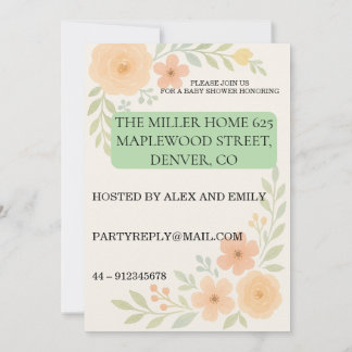 Convites Floral Baby Shower Invitation